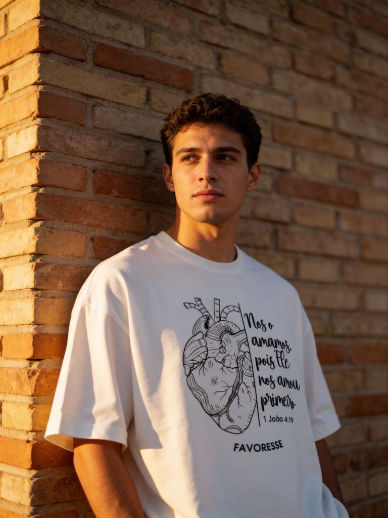 T-Shirt Feminina Oversized - 1 Joao 4;19