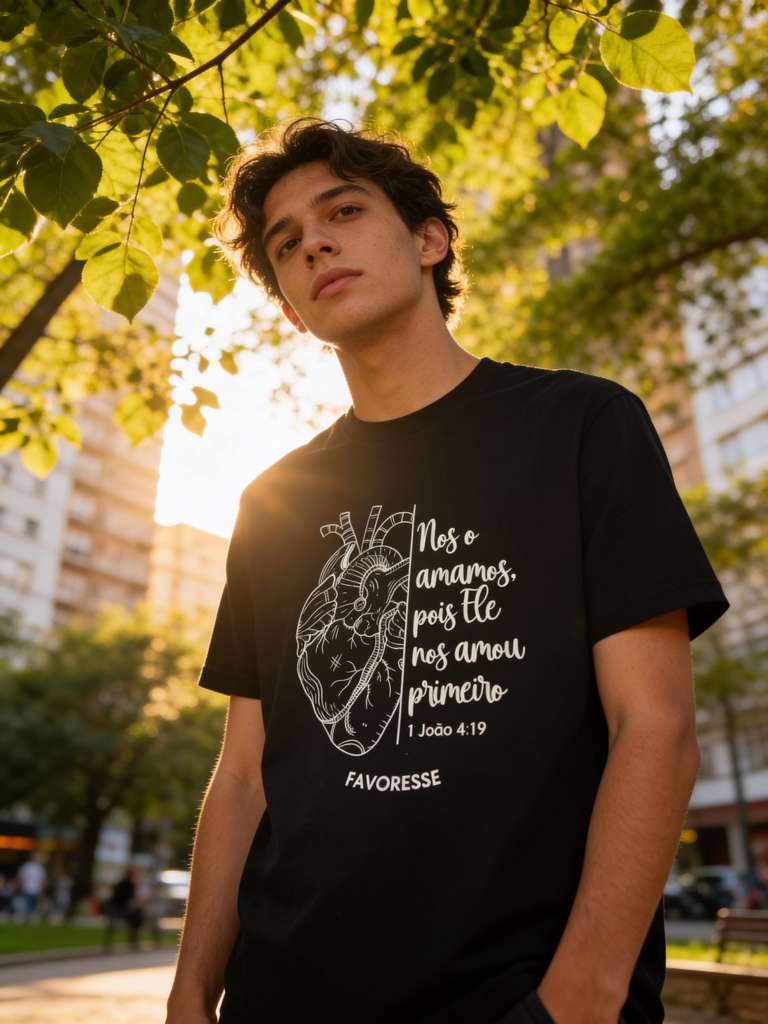 T-Shirt Feminina Oversized - 1 Joao 4;19