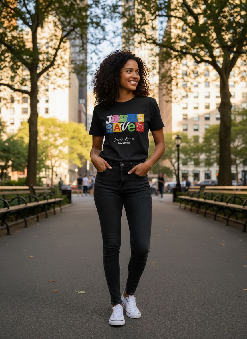 T-Shirt Feminina Oversized - Jesus Saves