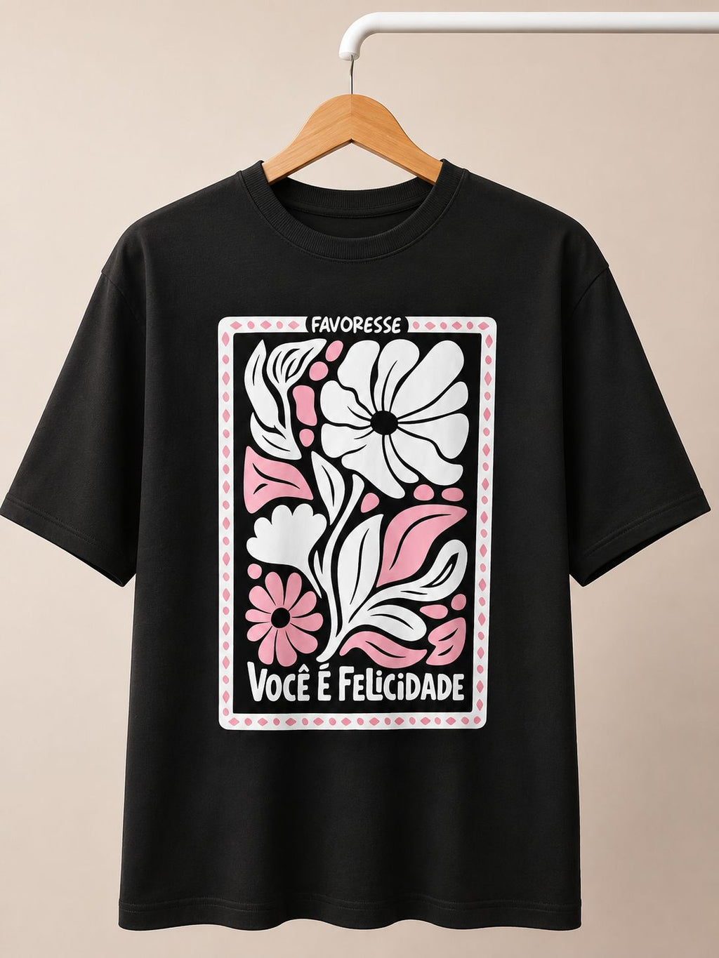 T-Shirt Feminina Oversized - Voce e felidade